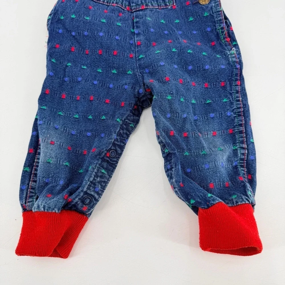 Vintage Oshkosh Shapes Baby Overalls Size 12 months FLAWS